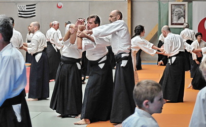 Doin avec Yann professeur du dojo aikido Lesperon Soustons